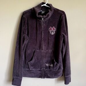 Zara Kids Disney Minnie Mouse Velour Zip Up‎ Mock Neck Jacket Size 9-10